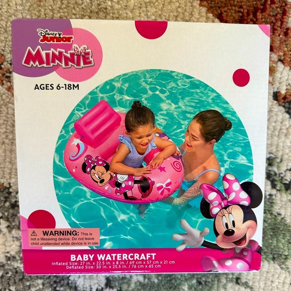 New Disney Minnie Mouse Water Craft Float Seat Tube Swimming Pool Seat - Picture 1 of 4